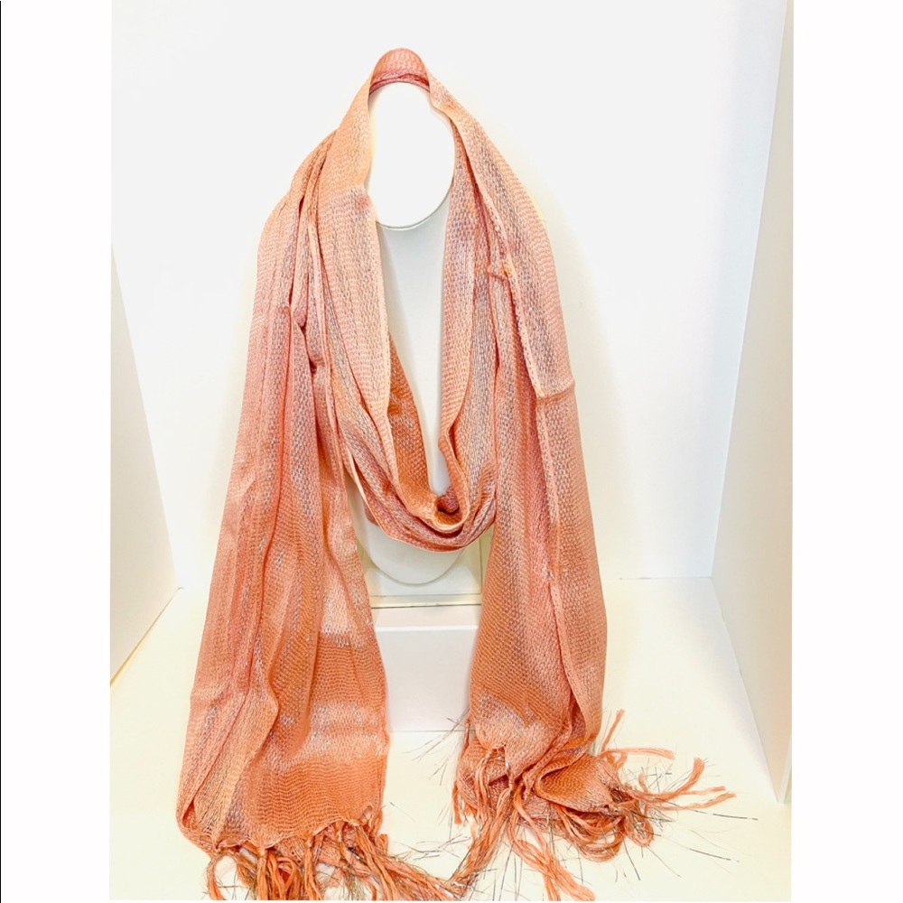 Metallic Coral Tassel Fashion Scarf